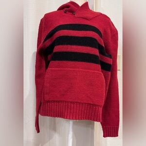Vintage Polo By Ralph Lauren Wool blend Red Knit Sweater with Hoodie
